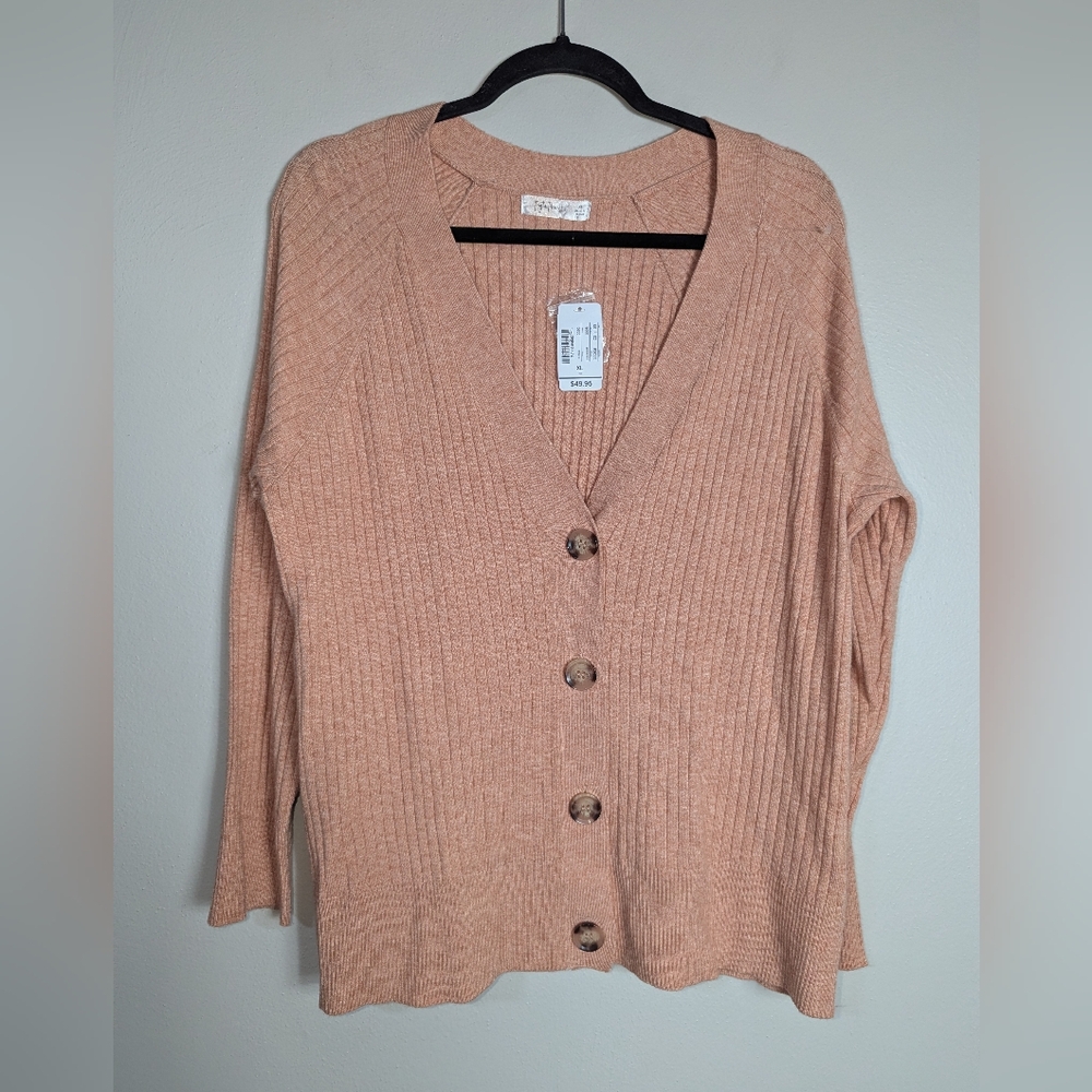 XL NWT Peyton Primrose Peach Button Front‎ Cardigan